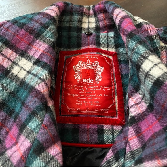 Luxury EDC by Esprit Women’s Heavy Pink & Teal Flannel Winter Jacket - Picture 8 of 16